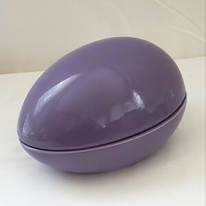 Vintage Italian Purple Ceramic Egg Trinket Easter Jewelry Dish